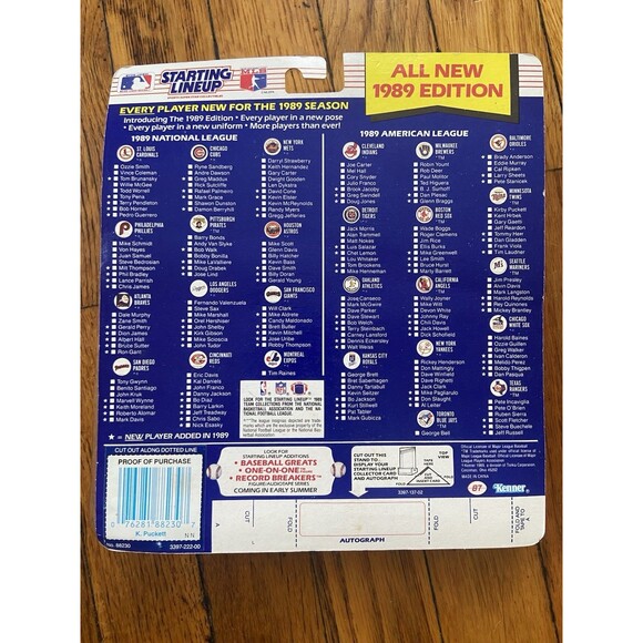 1989 Kenner Starting Lineup Kirby Puckett Minnesota Twins Figure Sealed Carded - Picture 2 of 4